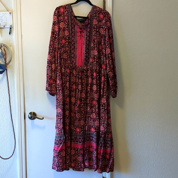 Lane Bryant Lace-Up Neck Midi Dress - 24 - Picture 2 of 9